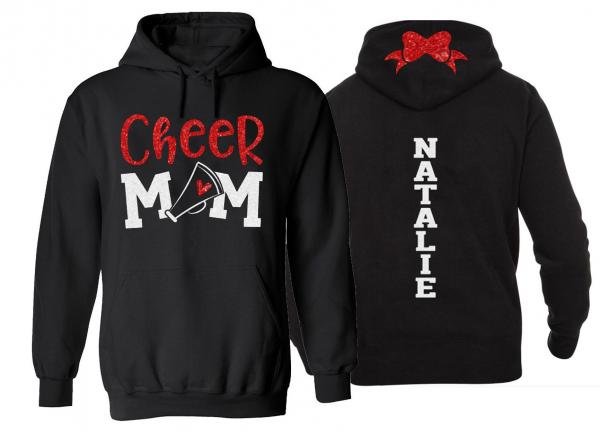 Glitter Cheer Hoodie | Glitter Cheer Mom Hoodie | Cheer Hoodie | Customize with your Team & Colors