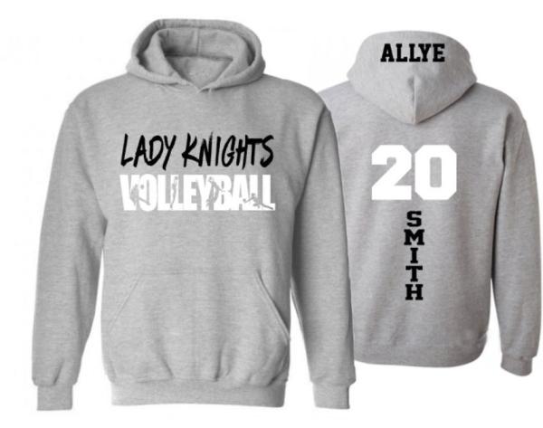 Volleyball Hoodie | Volleyball Spirit Wear | Custom Volleyball Hoodie | Customize your team and colors | Youth or Adult