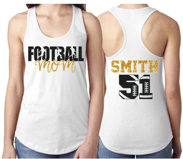 Glitter Football Mom Tank Top | Football Tank Top | Football Bling | Football Spirit Wear | Racerback Tank Top | Customize Team & Colors