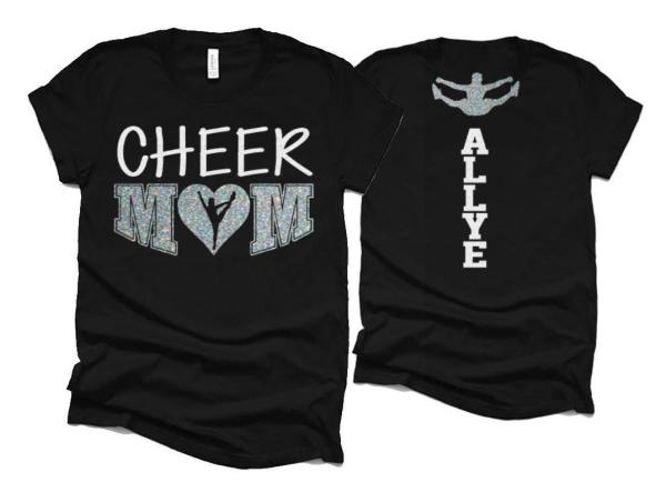 Glitter Cheer Mom Shirt | Mom Shirt | Cheer Short Sleeve Shirt | Bella Canvas Tshirt | Cheer Bling | Cheer Spirit Wear