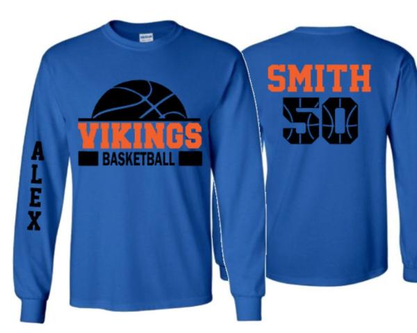 Basketball Shirt | Long Sleeve Shirt | Basketball Dad, Brother, Grandpa | Customize Your Team & Colors