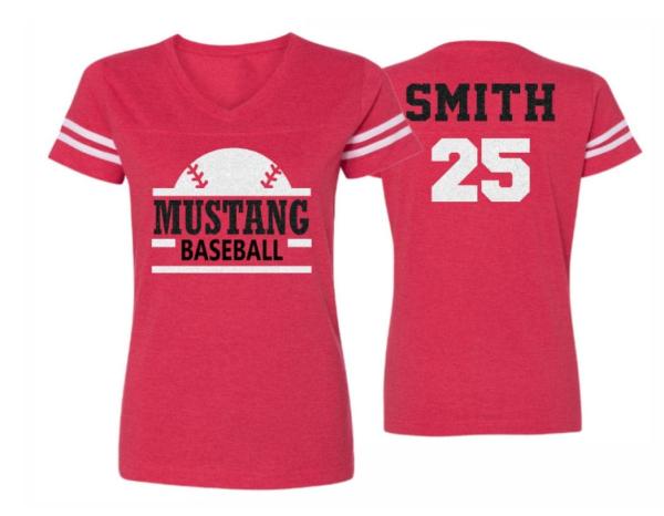Glitter Baseball Shirt | Baseball Shirts |  V-neck Short Sleeve Shirt | Customize name & number | Baseball Bling