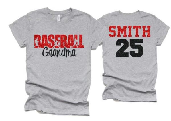 Glitter Baseball Shirts | Baseball Grandma Shirt| Baseball Shirt | Grandparent Shirt | Customize Colors