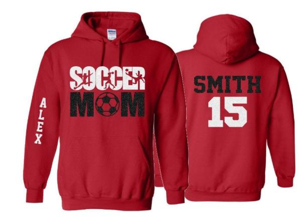 Glitter Soccer Mom Hoodie | Soccer Hoodie | Customize with your Team & Colors