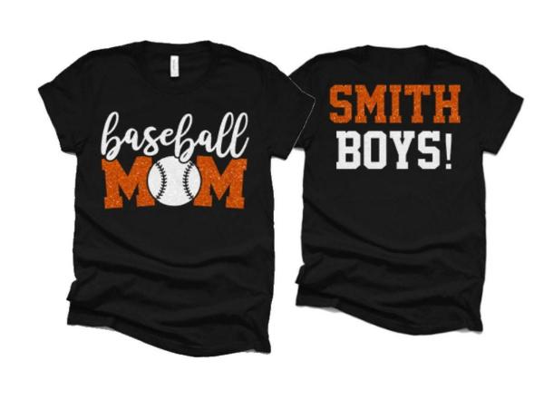 Glitter Baseball Mom Shirt | Baseball Shirt | Bella Canvas Tshirt | Baseball Spiritwear | Customize Your Colors