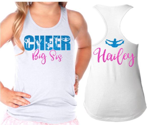 Glitter Cheer Sister Tank | Cheer Big Sister Tank | Big Sister Tank | Youth or Adult