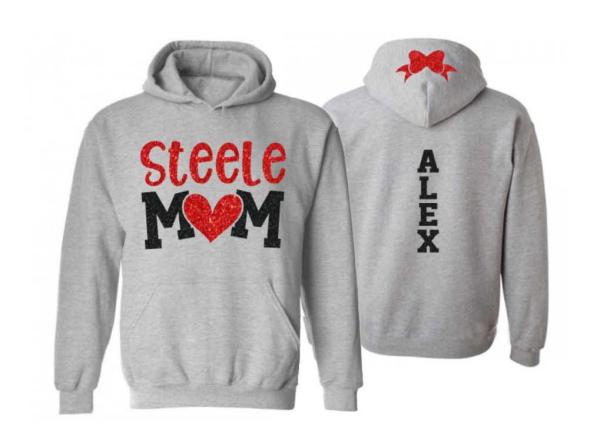 Glitter Cheer Hoodie | Cheer Mom Hoodie | Cheer Bling | Cheer Spirit Wear | Customize  Team & Colors