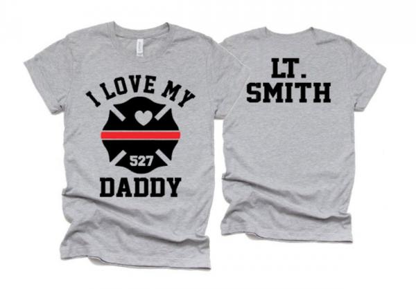 I Love My Daddy Shirt | Personalized fireman t shirt | Custom Firefighter Shirt  | Firefighter Kids Shirt