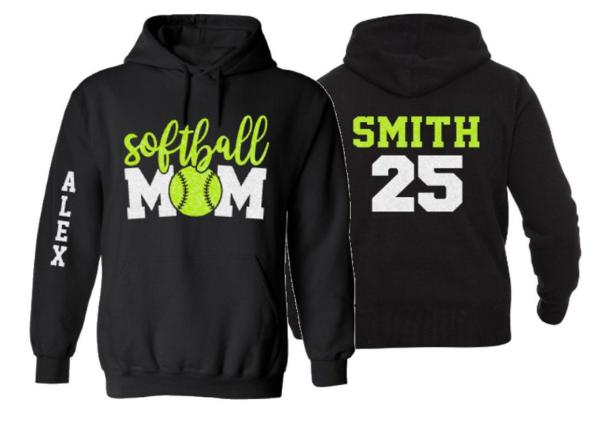 Glitter Softball Hoodie | Softball Mom Hoodie | Softball Hoodie | Customize with your Colors