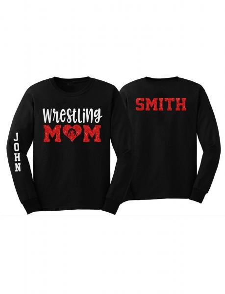 Glitter Wrestling Mom Shirt | Wrestling Shirts | Wrestling Shirt | Long Sleeve Shirt | Customize Colors