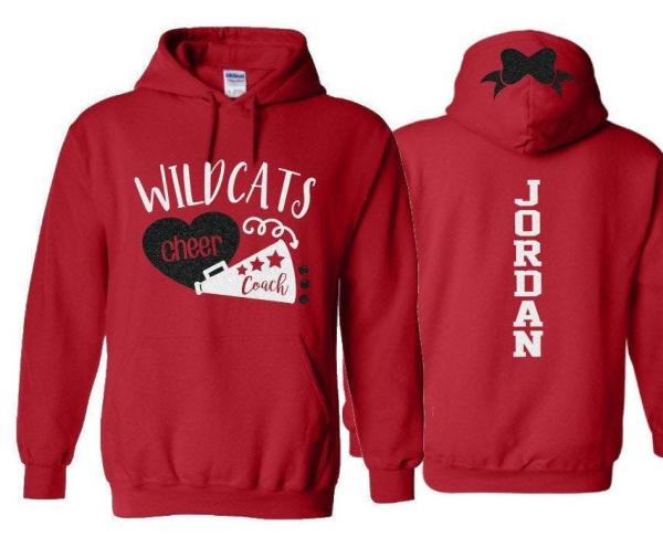 Glitter Cheer Coach Hoodie | Cheer Hoodie | Cheer Coach Gift | Cheer Bling | Cheer Shirts | Customize Team & Colors