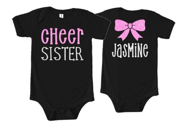Glitter Cheer Sister Infant Bodysuit  | Infant Bodysuit | Bella Canvas Bodysuit