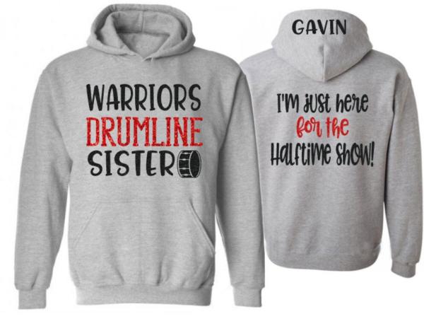 Glitter Drumline Sister Hoodie | Drumline Hoodie | Band Sister Hoodie | Adult or Youth Sizes