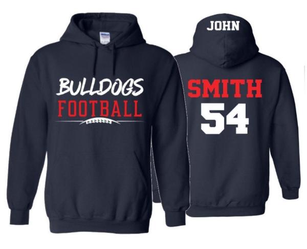 Football Hoodie | Customize Team & Colors | Football Spirit Wear | Custom Football Hoodie | Adult or Youth Sizes