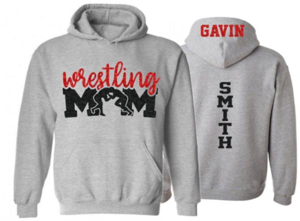 Glitter Wrestling Hoodie | Wrestling Bling | Mom Wrestling Hoodie Glitter | Wrestling Hoodie | Customize  Colors