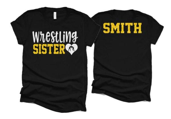 Glitter Wrestling Sister Shirt | Wrestling Shirts | Wrestling Sister |b Bella Canvas Tshirt | Customize Colors | Youth or Adult