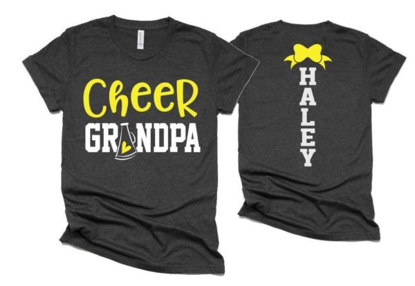 Cheer Grandpa Shirt | Short Sleeve T-shirt | Cheer Shirt | Cheer Spirit Wear | Short Sleeve Tshirt | Customize colors