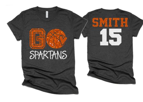 Glitter  Basketball Shirt | Basketball Shirts | Basketball Spirit Wear | Bella Canvas Tshirt | Youth or Adult