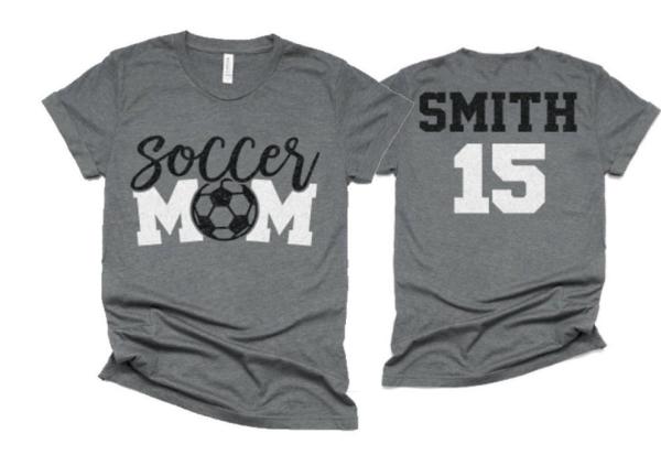 Glitter Soccer Mom Shirt | Soccer Shirt | Bella Canvas Short Sleeve T-Shirt | Customize Your Team & Colors
