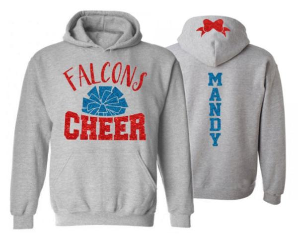 Cheer Hoodie | Glitter Cheer Hoodie | Youth or Adult | Cheer Bling | Cheer Shirts | Customize Team & Colors