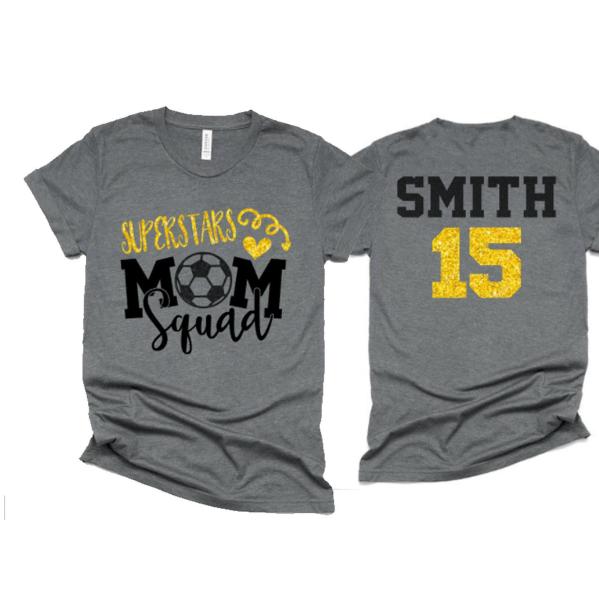 Glitter Soccer Mom Shirt | Soccer Shirt | Bella Canvas Short Sleeve T-Shirt | Customize Your Team & Colors