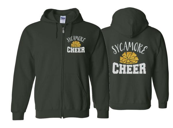 Glitter Cheer Zip Hoodie | Cheer Hoodie | Cheer Bling | Cheer Spirit Wear | Customize  Team & Colors | Youth or Adult