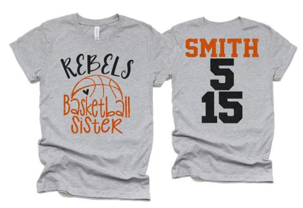 Glitter Basketball Sister Shirt | Basketball Tshirts | Basketball Mom Shirts | Basketball Bling| Bella Canvas Tshirt