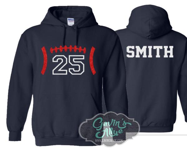 Glitter Football  Hoodie |  Football Hoodies | Football Shirts | Hoodie Sweatshirt | Football Spirit Wear