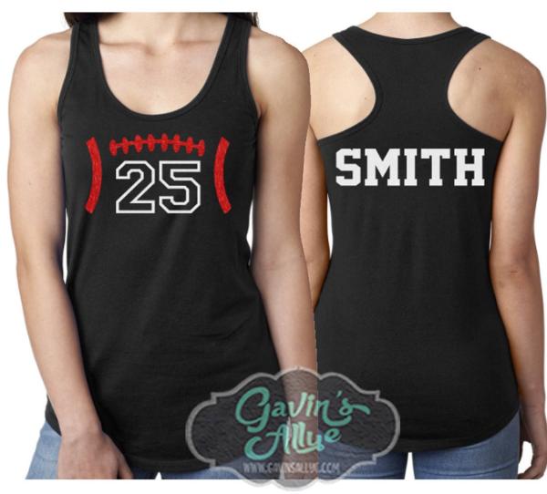 Glitter Football Mom Shirt | Football Racerback Tank | Football Shirts | Football Mom Shirts | Customize Team & Colors