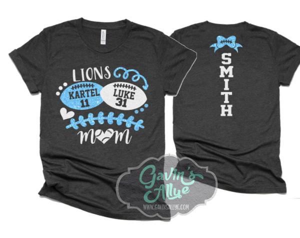 Glitter Football Shirt | Football Mom Shirts | I&#39;ll Always Be His Biggest Fan | Football Spirit Wear | Bella Canvas T Shirt | Customize