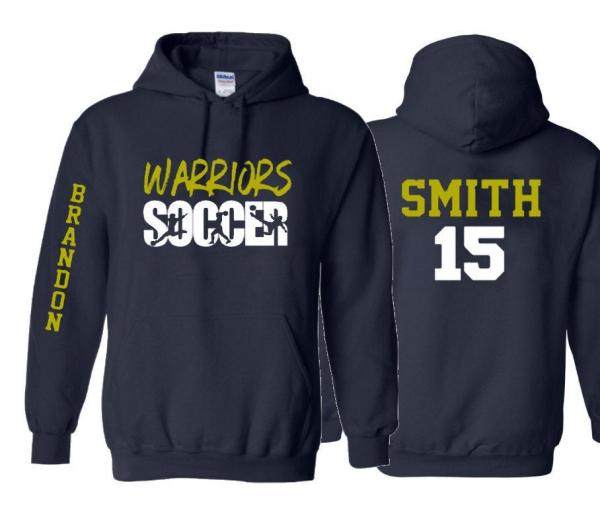 Soccer Hoodie | Customize with your Team & Colors | Adult or Youth Sizes