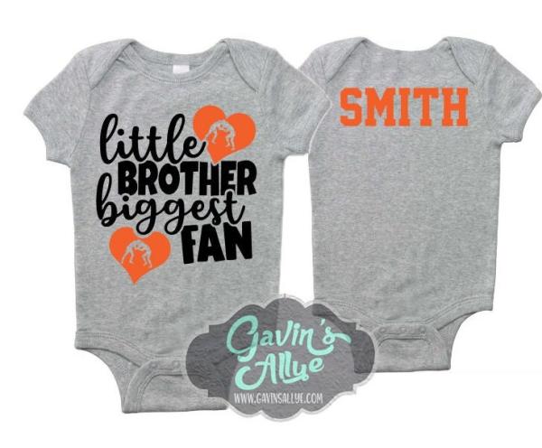 Wrestling Brother Shirt | Little Brother Biggest Fan Wrestling Shirt |  Customize Colors