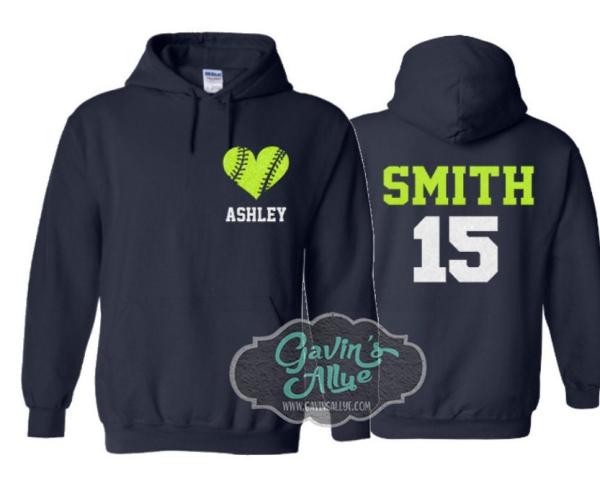 Glitter Softball Hoodies | Softball Shirts | Fastpitch | Customize with your Team & Colors | Adult or Youth Sizes