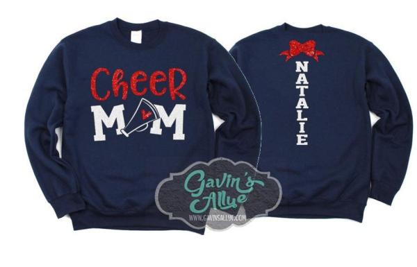 Glitter Cheer Crewneck Sweatshirt | Glitter Cheer Mom Sweatshirt | Cheer Spirit wear | Customize with your Team & Colors