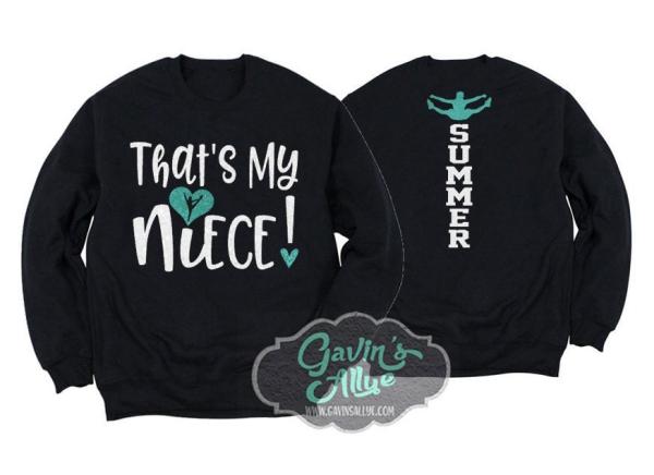 Glitter Cheer Crewneck Sweatshirt | Glitter Cheer Aunt Sweatshirt | Cheer Spirit wear | Customize Colors