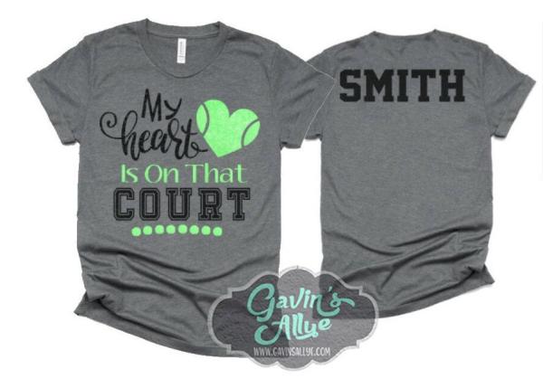 Glitter Love Tennis shirt | Tennis Shirt | Tennis Bling | Bella Canvas Tshirt | Tennis Spirit Wear | Youth or Adult
